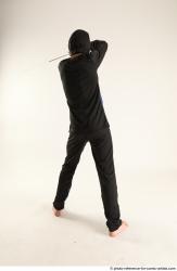 Man Young Athletic Fighting with sword Standing poses Casual Asian